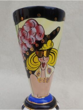 Lynda Cornielle SWAK Vintage Aunt Girtie Hand Painted Footed Mug